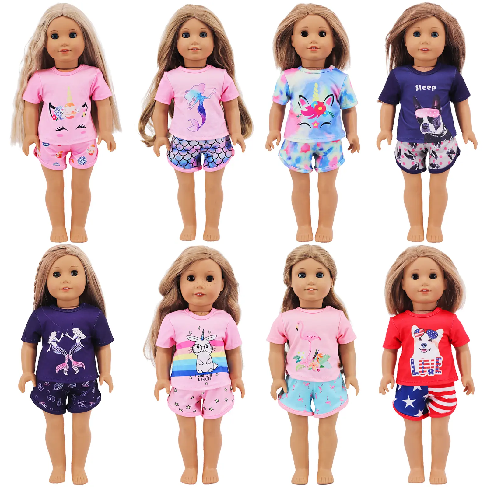 T-shirt+ Shorts For 43 Cm Born Baby Reborn Doll Accessories 18 Inch American Doll Girls Toys Our Generation Nenuco