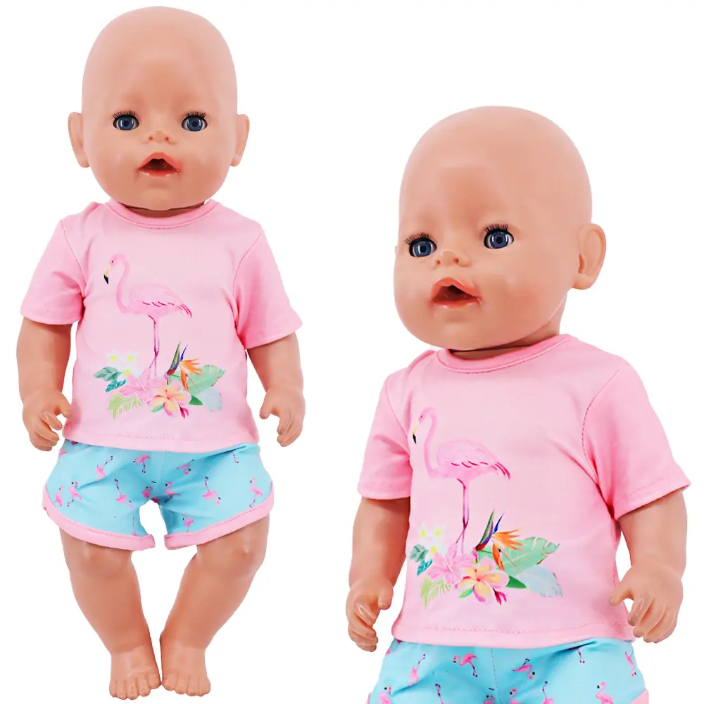 T-shirt+ Shorts For 43 Cm Born Baby Reborn Doll Accessories 18 Inch American Doll Girls Toys Our Generation Nenuco
