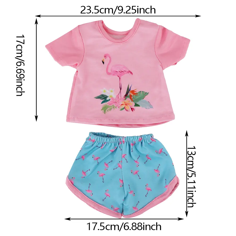 T-shirt+ Shorts For 43 Cm Born Baby Reborn Doll Accessories 18 Inch American Doll Girls Toys Our Generation Nenuco