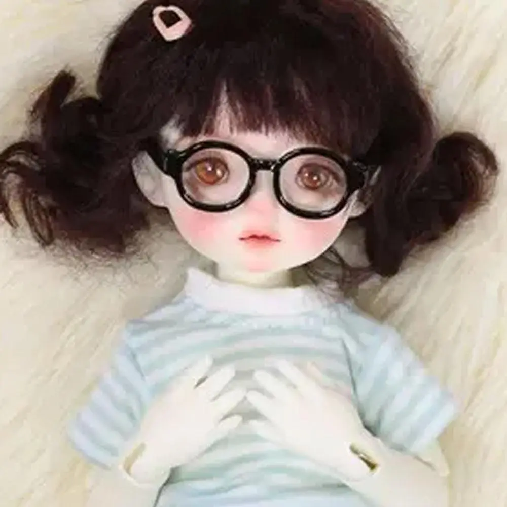 Plastic Cute Candy Color Doll Miniature Round Frame Glasses Doll Clear Eyeglasses Eyewear DIY Doll  Dress Up Toys Accessories