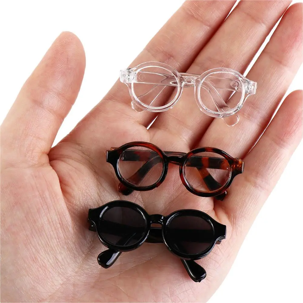Plastic Cute Candy Color Doll Miniature Round Frame Glasses Doll Clear Eyeglasses Eyewear DIY Doll  Dress Up Toys Accessories