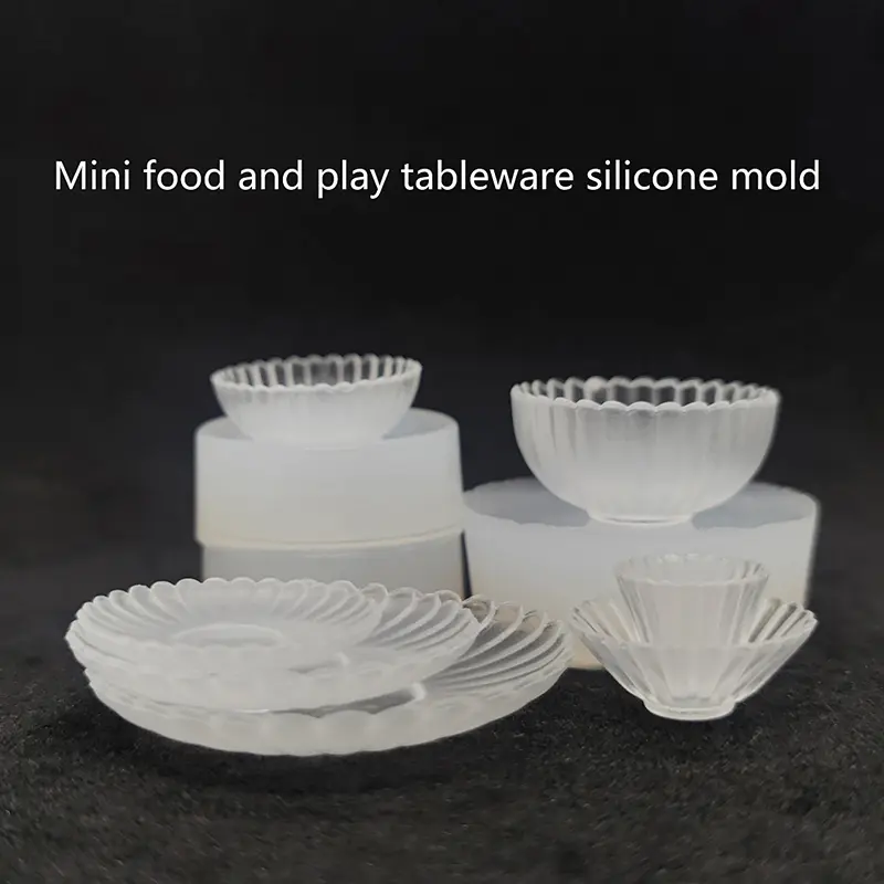 Dollhouse Miniature Mug Cups Food Jar Silicone Mold Dollhouse DIY Tableware Dolls House Accessories Kids Pretend Play Toys