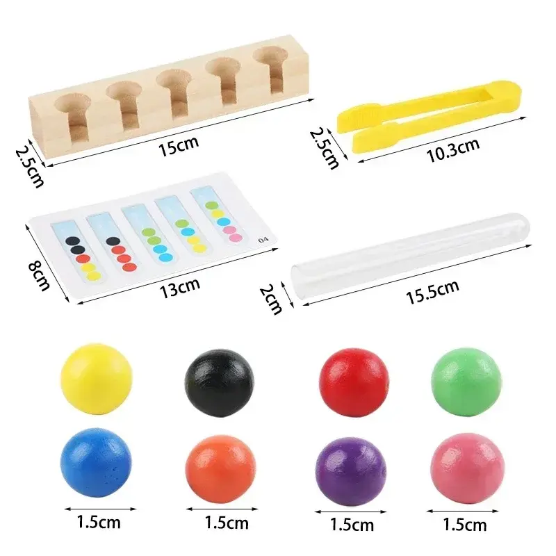 Test Tube Clip Beads Toy Children Logic Concentration Fine Motor Training Game Montessori Teaching Aids Educational Toy for Kids