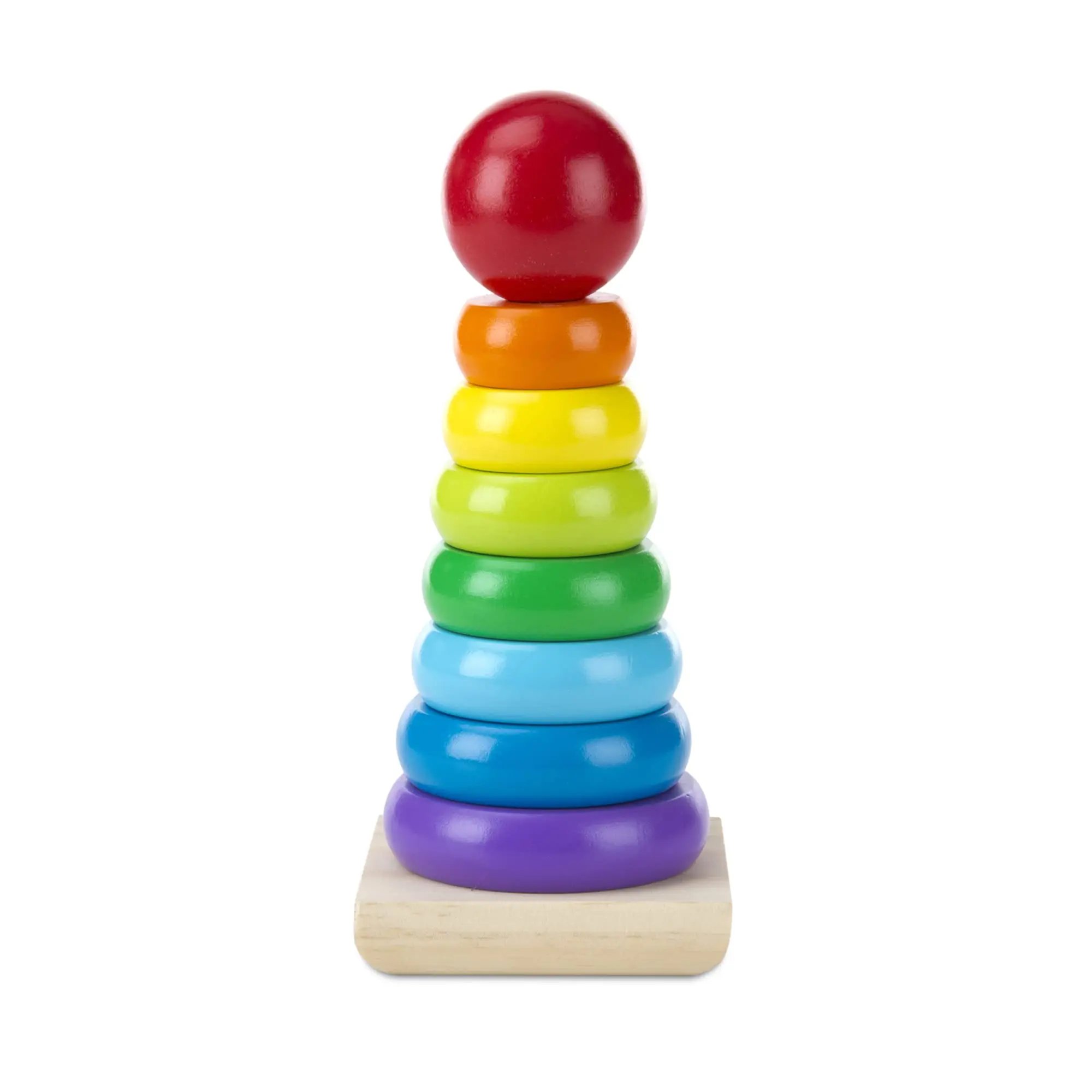 Rainbow Stacker Wooden Ring Educational Toy Kids Tower Stack Up Blocks Color Shape Game Baby Montessori Toys for Children Gifts