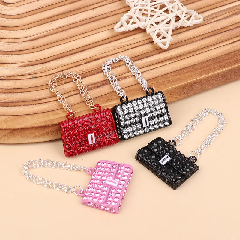 1Pc Miniature Fashionable Dollhouse Metal Chain Handbag Set Pack Doll Bags for Clothes Accessories Toy for Kids