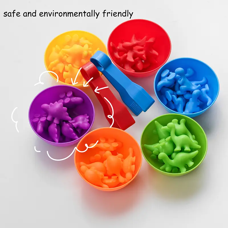 Rainbow Sorting Game Animal Puzzle Toy Dinosaur Traffic Color Matching Game Montessori Education Sensory Toys For Kids Preschool