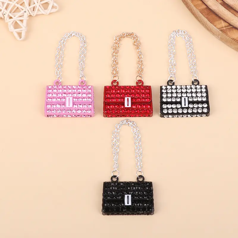 1Pc Miniature Fashionable Dollhouse Metal Chain Handbag Set Pack Doll Bags for Clothes Accessories Toy for Kids