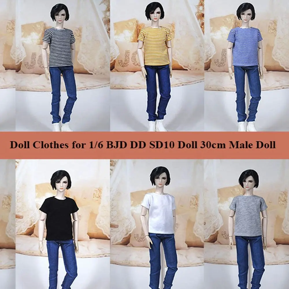 Doll Fashion T-Shirt Clothes for 1/6 BJD DD SD10 Doll for 30cm Male Fashion Male Clothes Shirt Kids DIY Doll Toys Accessories