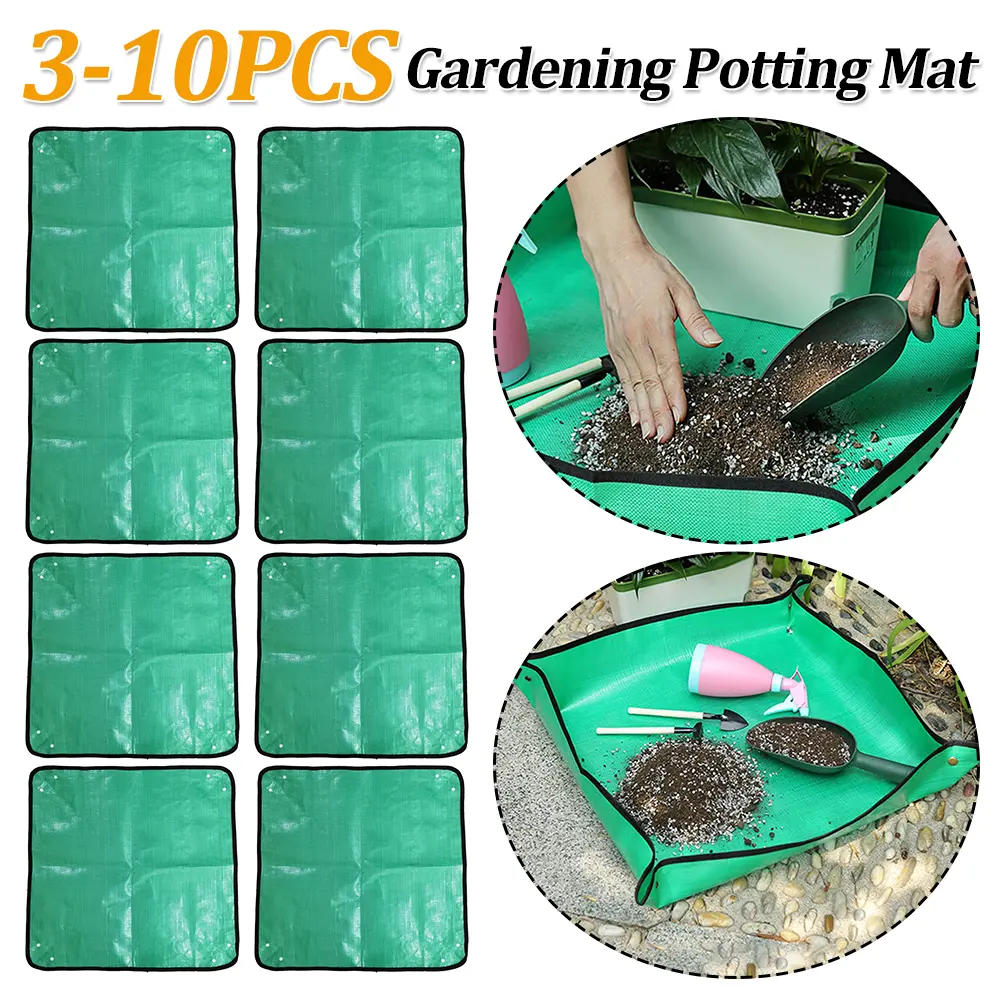 3-10PCS Home Gardening Supplies Planting Mat Potting Pad Foldable Garden Plant Flower Pot Reusable Transplanting Waterproof Mats