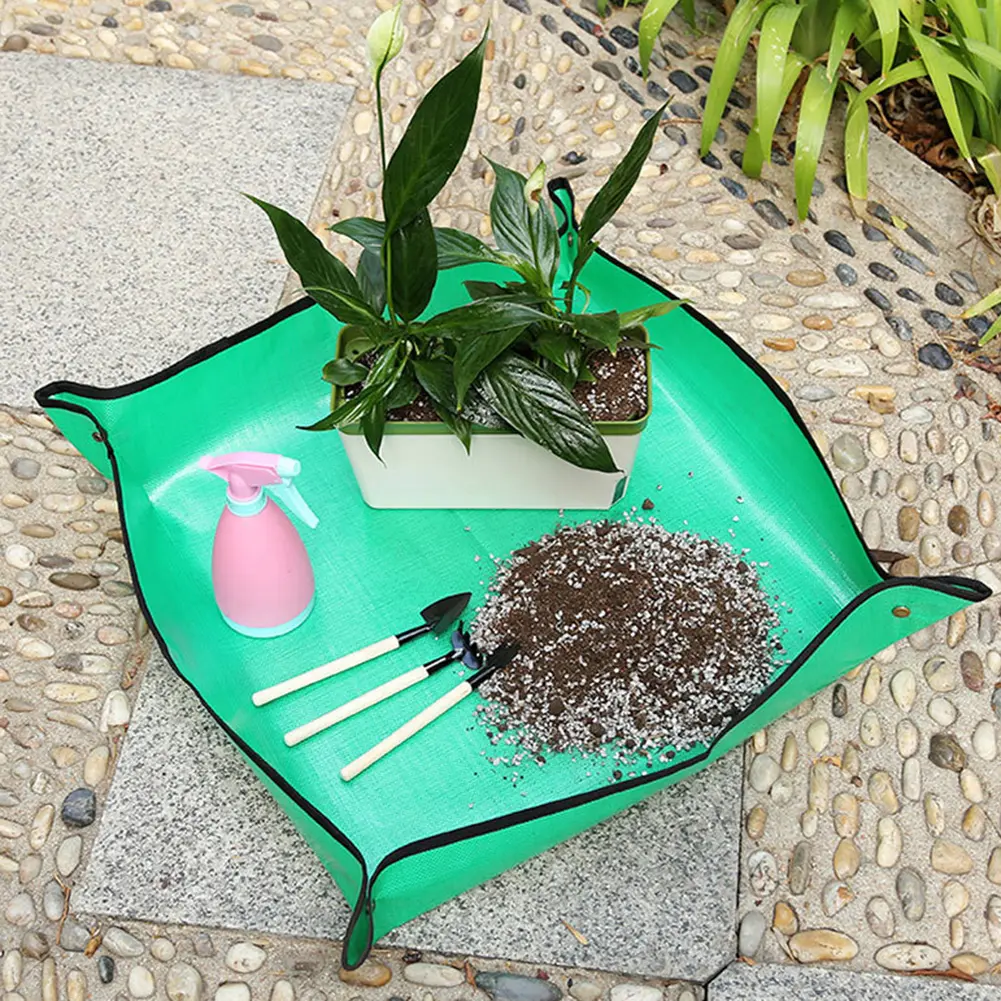 3-10PCS Home Gardening Supplies Planting Mat Potting Pad Foldable Garden Plant Flower Pot Reusable Transplanting Waterproof Mats