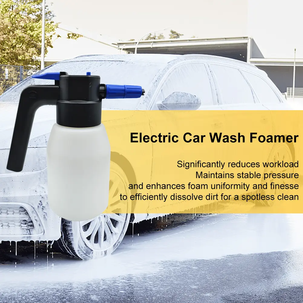 1.5L Electric Car Washing Foam Spray Pot Electric Car Wash Spray Bottle Car Clean Washer Sprayer for Car Wash Home Cleaning