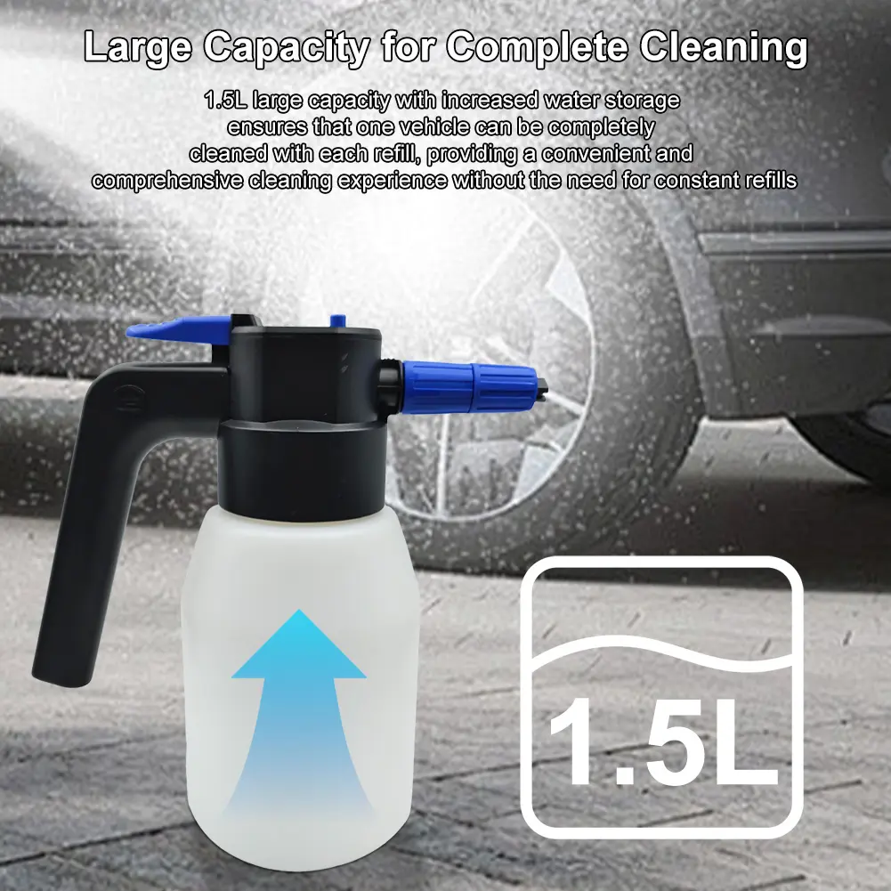 1.5L Electric Car Washing Foam Spray Pot Electric Car Wash Spray Bottle Car Clean Washer Sprayer for Car Wash Home Cleaning