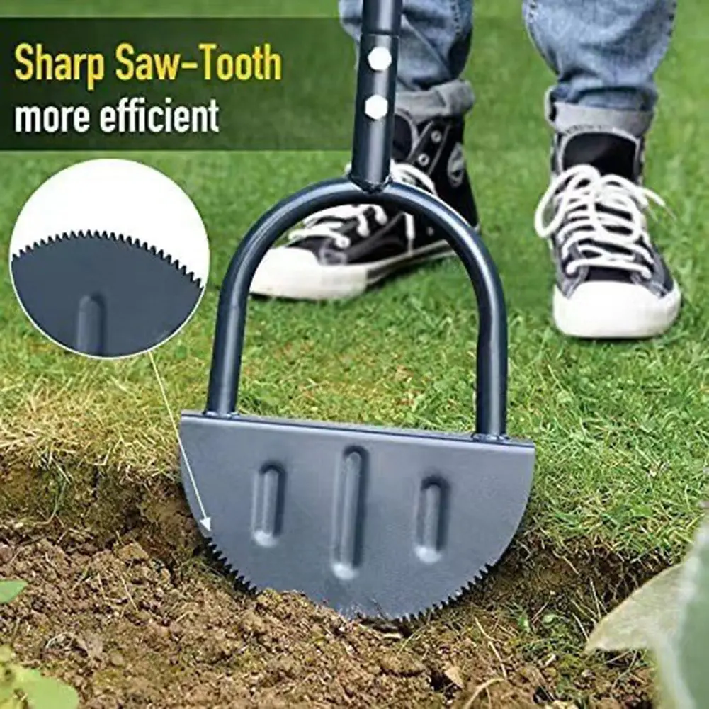 Manual Serrated Trimming Shovel Multifunctional Half Moon Lawn Tool Wear-resistant Reinforced Gardening for Home Garden Supplies