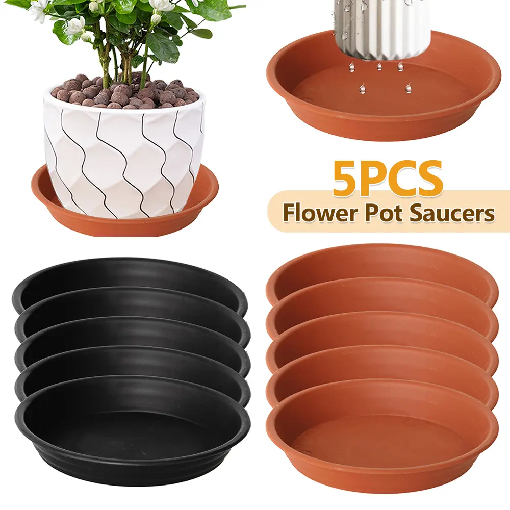 5Pcs Flower Pot Saucers Diameter 28cm Indoor Plant Pot Tray Round Flower Pot Trays for Garden Balcony Flower Pots Accessories