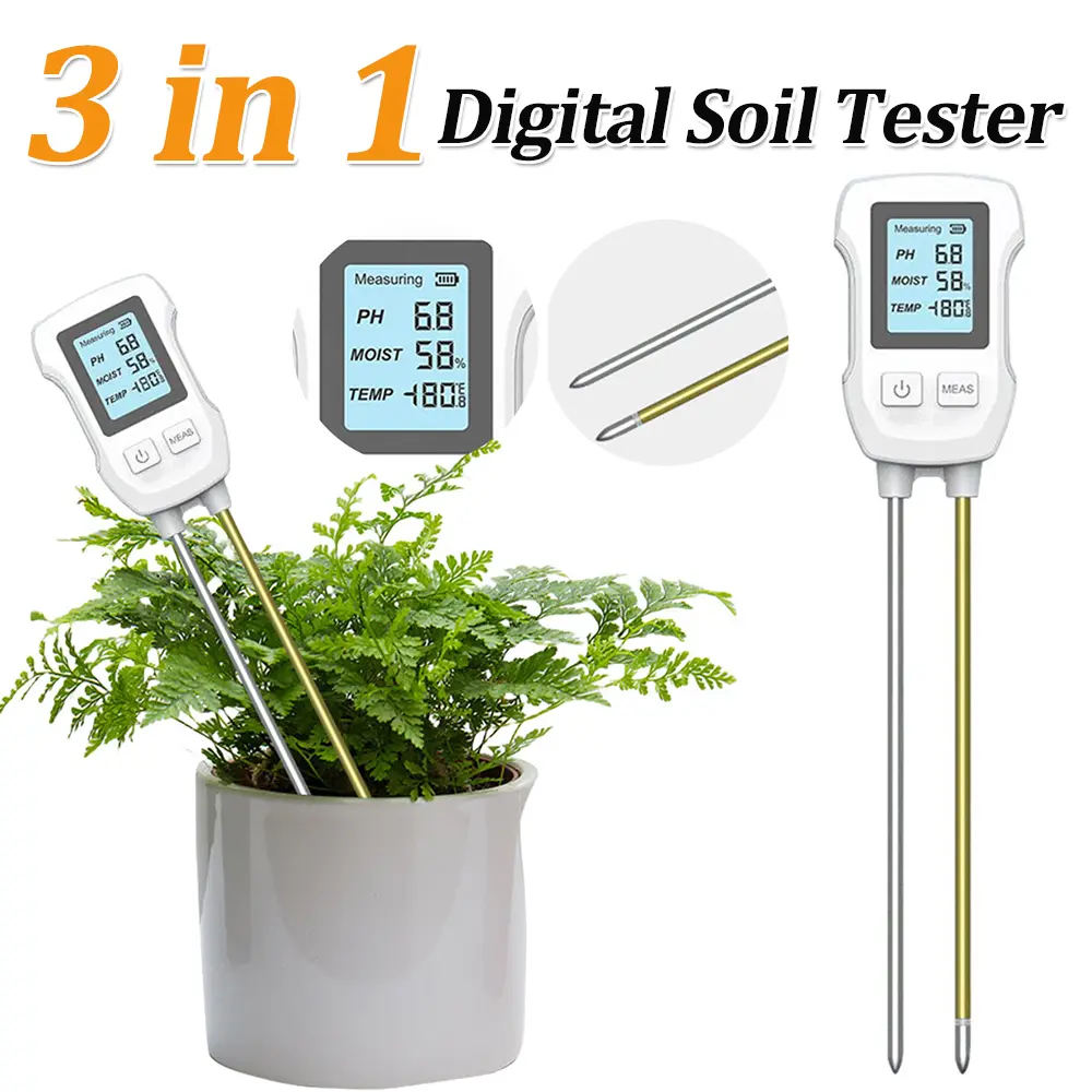 3in1 Soil PH Value Ambient Temperature Humidity Test Meter Indoor Potted Plant Measuring Instrument Cultivation Gardening Tools