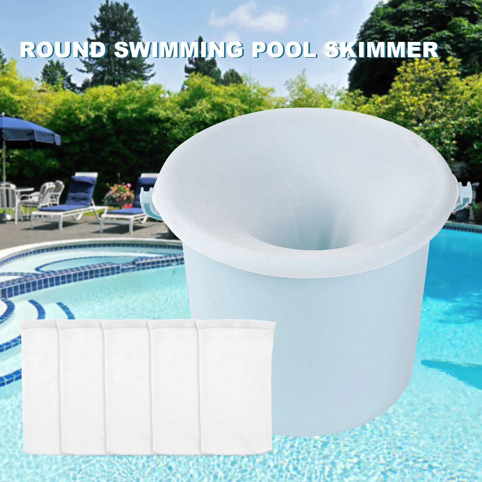 30-100PCS Pool Skimmer Socks Elastic Nylon Mesh Design Pond Debris Leaves Filters Basket Skimmers Swimming Pool Clean Accessory