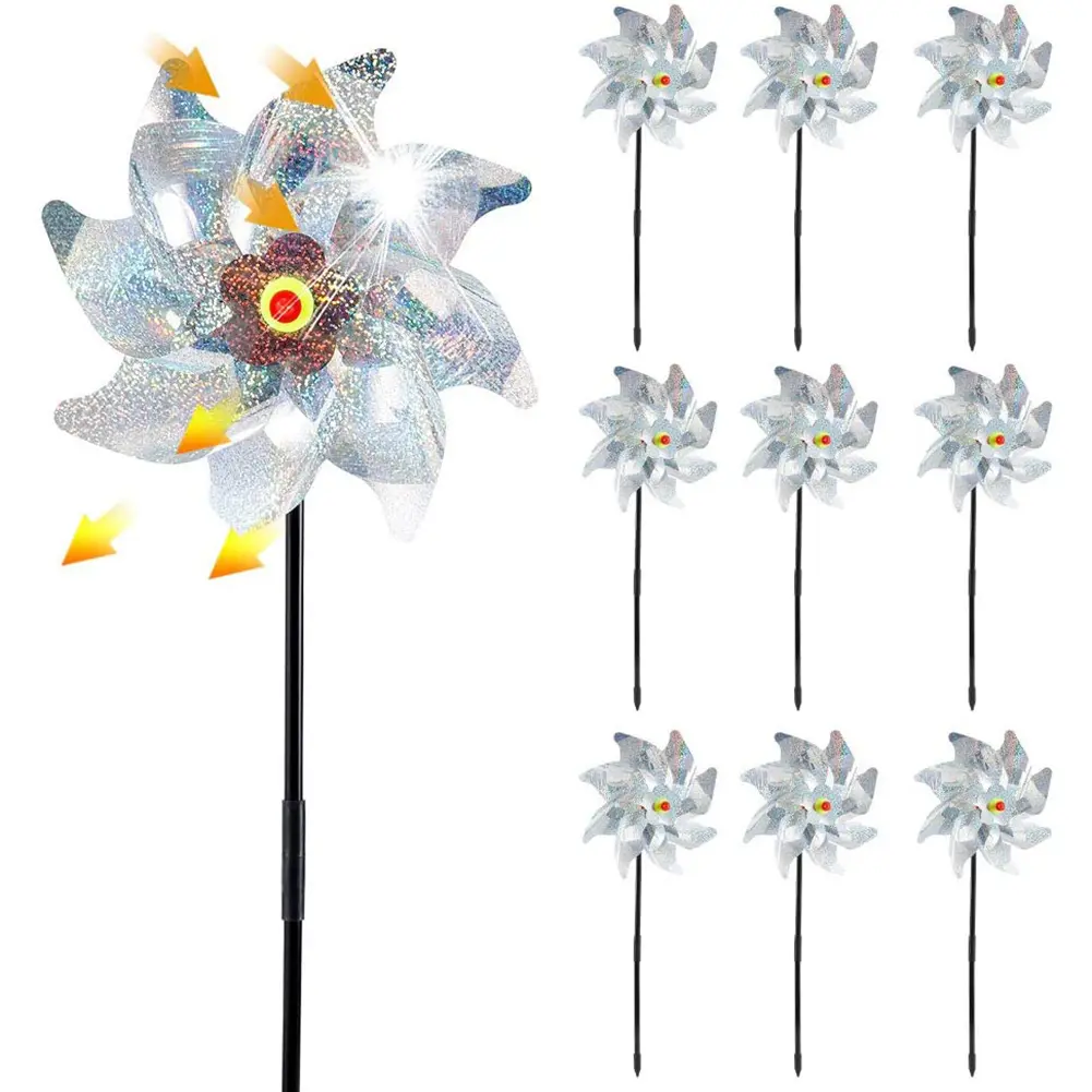 8-30PCS Bird Repeller Reflective Windmill Bird Repellent Anti Birds Windmill Spinner Child Windmill Garden Orchard Protection
