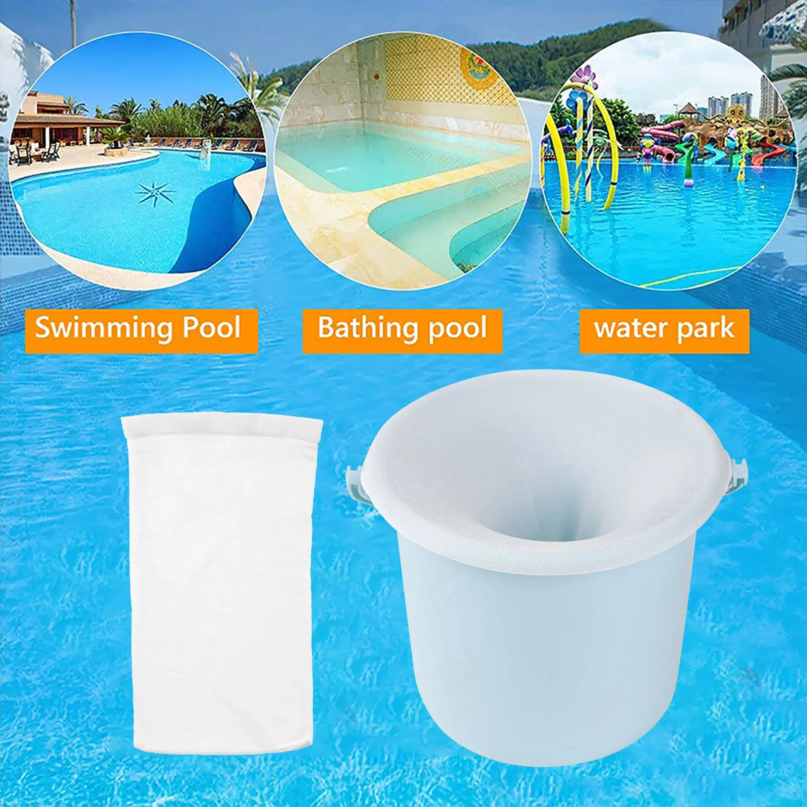 30-100PCS Pool Skimmer Socks Elastic Nylon Mesh Design Pond Debris Leaves Filters Basket Skimmers Swimming Pool Clean Accessory