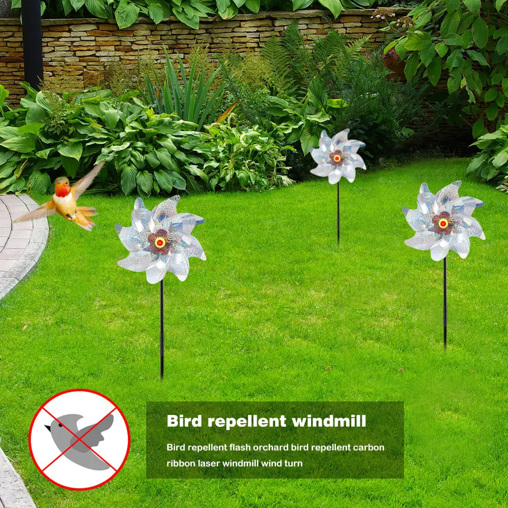 8-30PCS Bird Repeller Reflective Windmill Bird Repellent Anti Birds Windmill Spinner Child Windmill Garden Orchard Protection