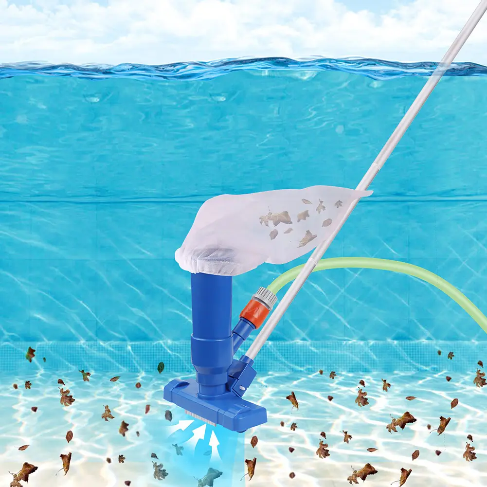 Portable Fountain Vacuum Brush Accessories Plastic Swimming Pool Vacuum Cleaner Hot Spring SPA with 5 Section Pole Cleaning Set