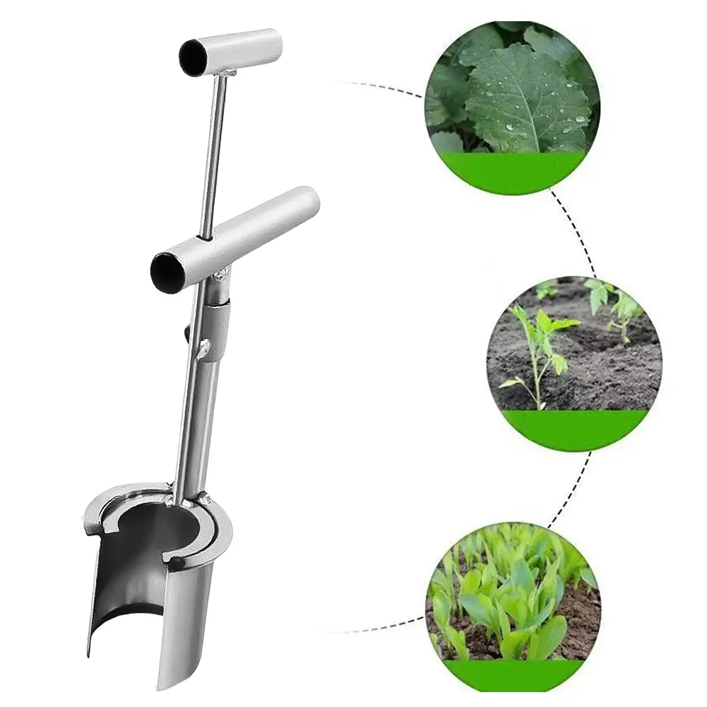 Plant And Fruit Tree Seedling Transplanter Stainless Steel Soil Sampler Digging Seedlings Artifact Planting In Greenhouse