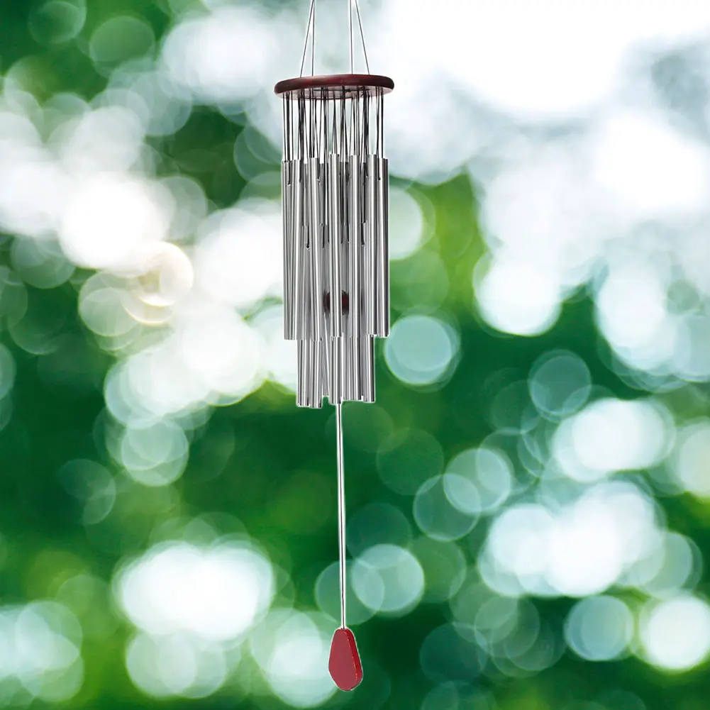 Silver Tube Wind Chime Aluminum 27 Tubes Metal Wind Chimes Anti-rust Outdoor Pendant Fashion Pendants Indoor Pathway Home Decor
