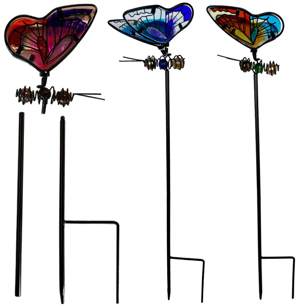 Butterfly/Dragonfly Metal Lawn Ornaments Decorative Garden Decorations Yard Art Garden Stake for Plant Pot Flower Bed