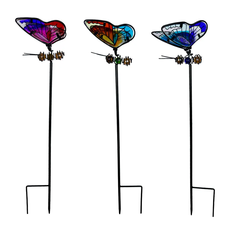 Butterfly/Dragonfly Metal Lawn Ornaments Decorative Garden Decorations Yard Art Garden Stake for Plant Pot Flower Bed