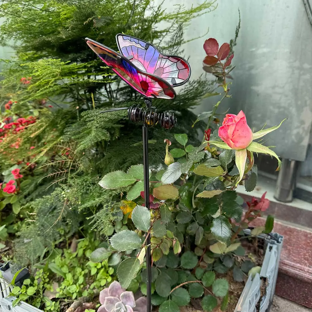 Butterfly/Dragonfly Metal Lawn Ornaments Decorative Garden Decorations Yard Art Garden Stake for Plant Pot Flower Bed