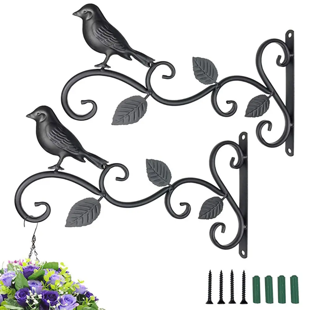 Hanging Plant Bracket Wall Mounted Metal Plant Hanger Plant Hanger Hooks for Hanging Planter Flower Pot Bird Feeder