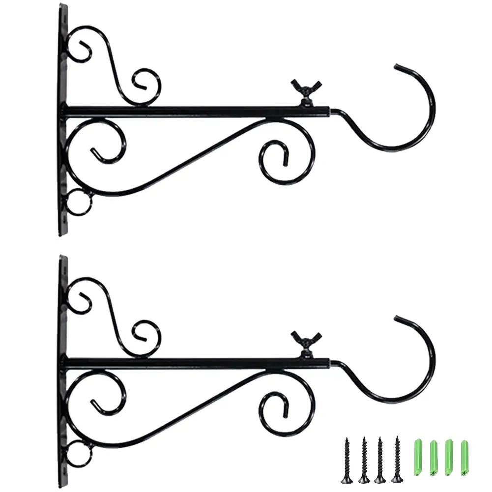 1/2PCS Flower Hook Metal Planter Boxes Hanging Flower Pots Swivel Hooks Metal Flower Hangers Hanging Plant Brackets Plant Hook
