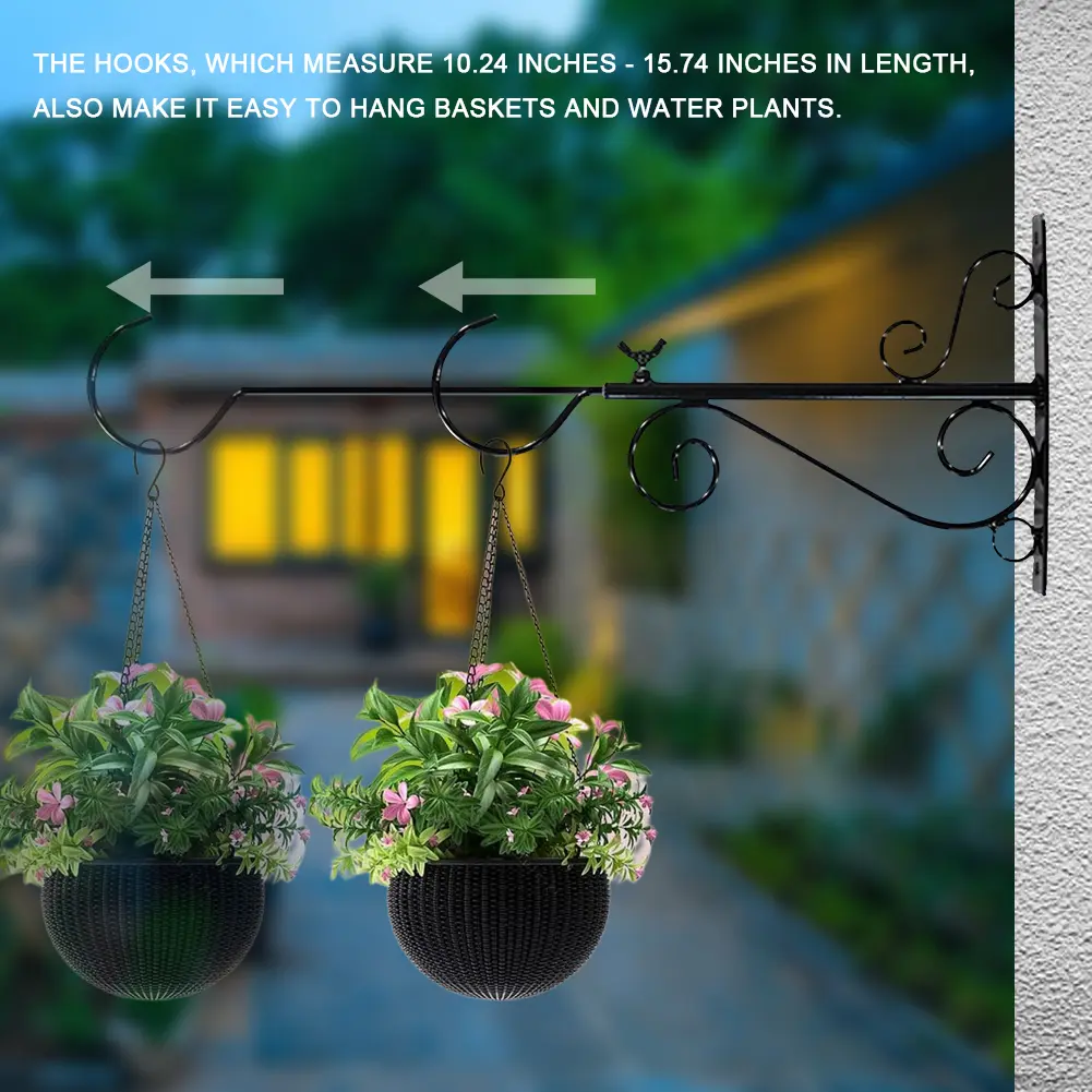 1/2PCS Flower Hook Metal Planter Boxes Hanging Flower Pots Swivel Hooks Metal Flower Hangers Hanging Plant Brackets Plant Hook