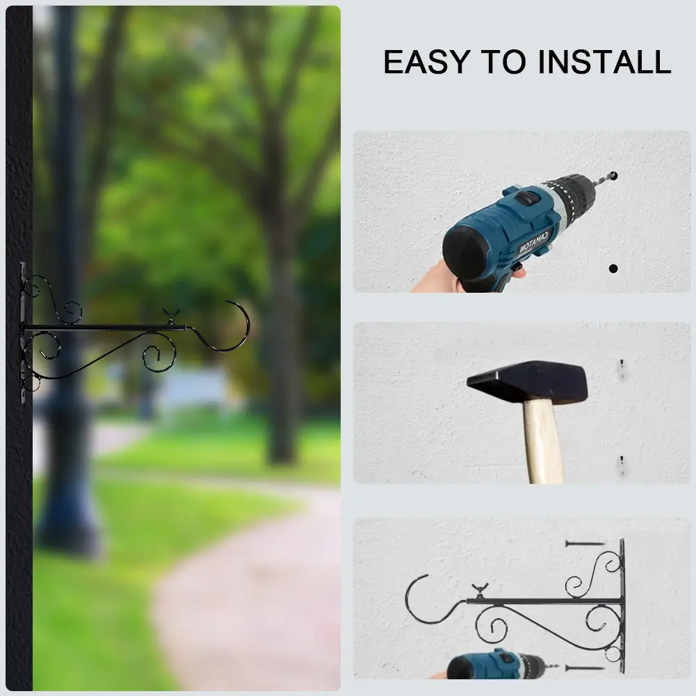 1/2PCS Flower Hook Metal Planter Boxes Hanging Flower Pots Swivel Hooks Metal Flower Hangers Hanging Plant Brackets Plant Hook