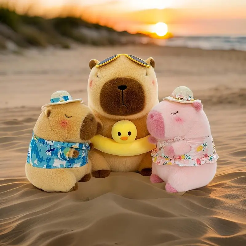 Capybara Plush Series, Summer Themed Capybara Plush Toy, Capibara Anime Fluffty Toy Stuffed SoftChristmas Thanksgiving Gift