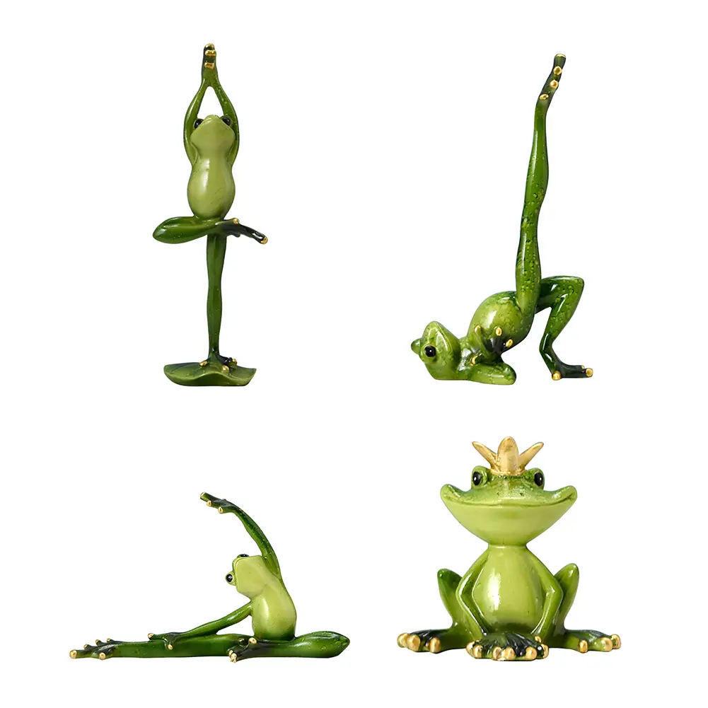 Yoga Frog Creative Statue Garden Supplies Resin Beautiful Statue Craft Handicraft Perfect Gifts for Garden Flowers Pot Plants