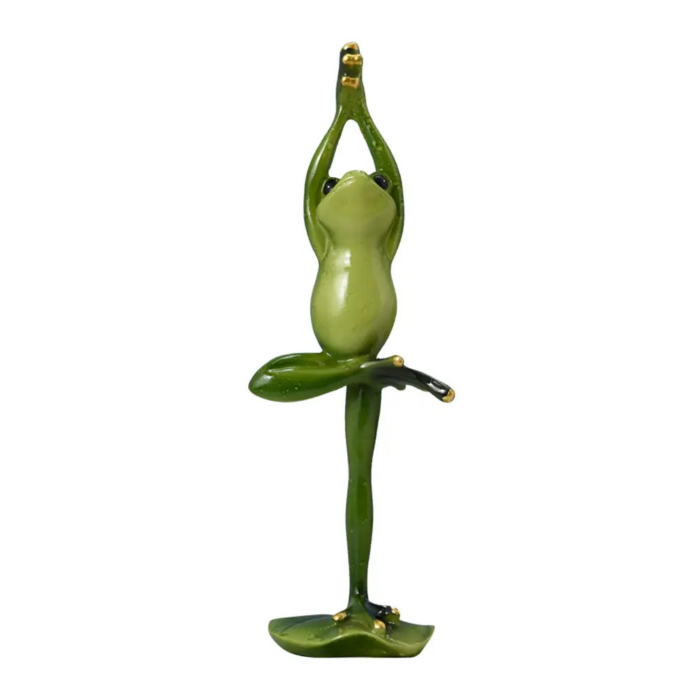 Yoga Frog Creative Statue Garden Supplies Resin Beautiful Statue Craft Handicraft Perfect Gifts for Garden Flowers Pot Plants