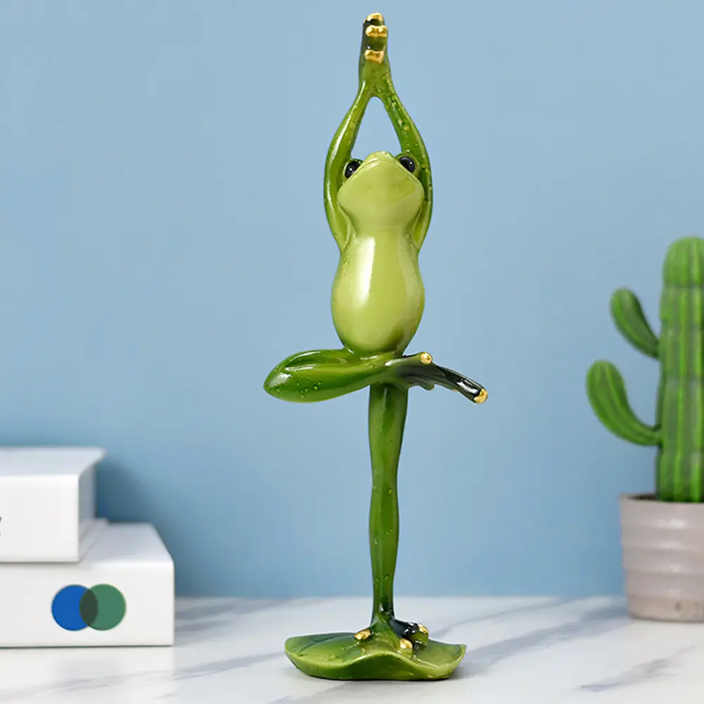 Yoga Frog Creative Statue Garden Supplies Resin Beautiful Statue Craft Handicraft Perfect Gifts for Garden Flowers Pot Plants