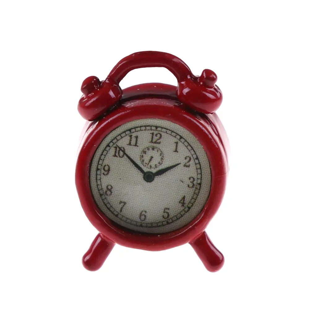1PC 1:12 Scale Alarm Clock Doll Kitchen Living Room Furniture Accessories Miniature Dollhouse Mini Home Decoration Toys Gift