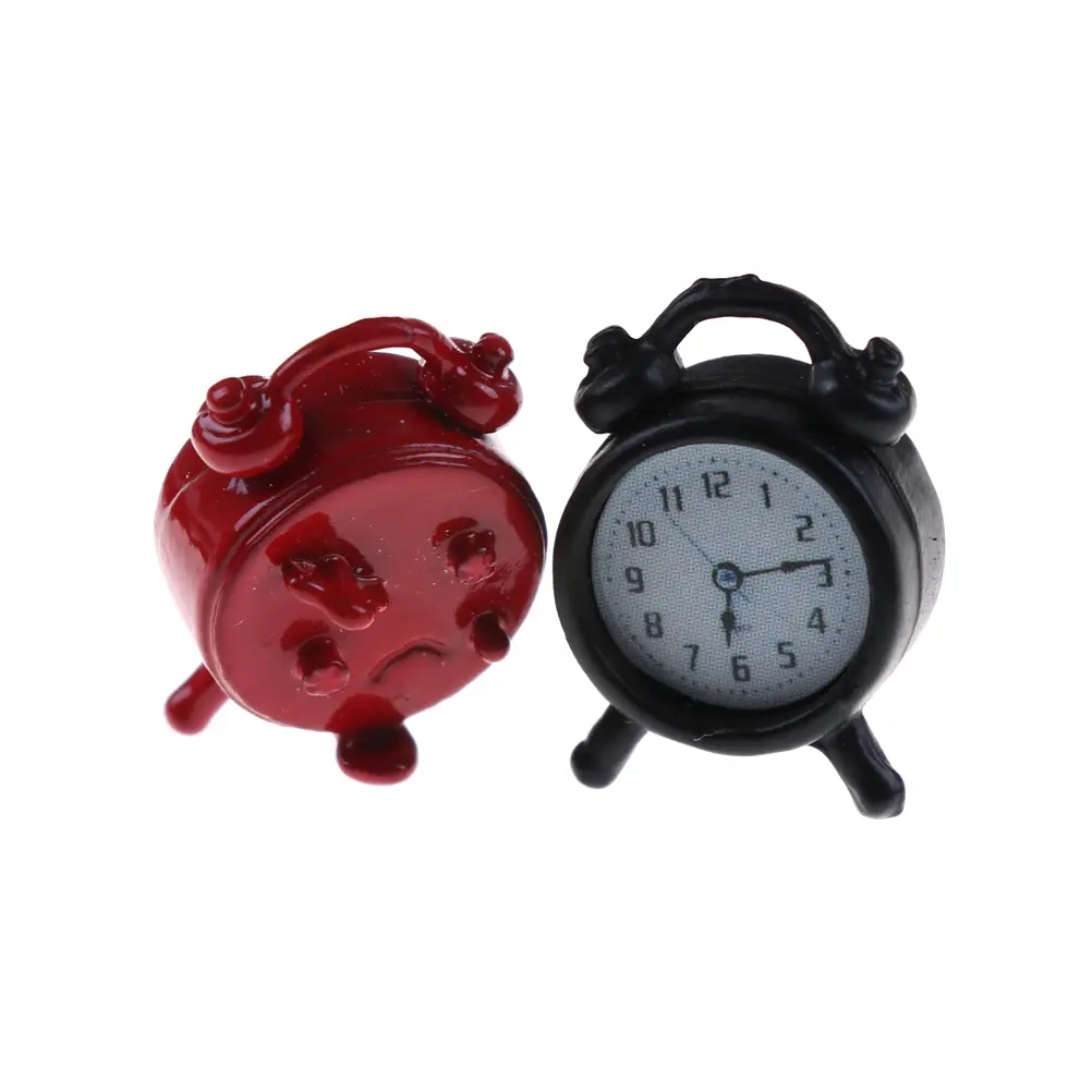 1PC 1:12 Scale Alarm Clock Doll Kitchen Living Room Furniture Accessories Miniature Dollhouse Mini Home Decoration Toys Gift
