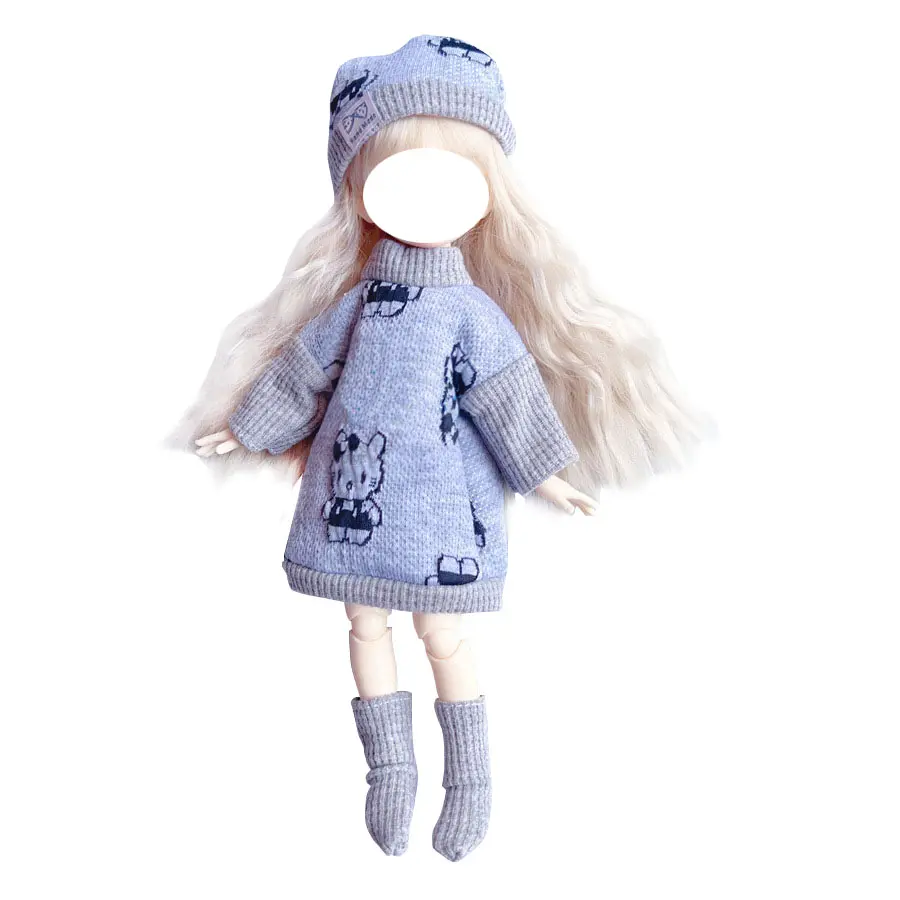 Cute Dress Jk Uniform Clothes for 30 cm 1/6 Bjd Byte Doll DIY Dress Up Clothing  Skirt Fashion Casual Suit Socks Toy Accessories