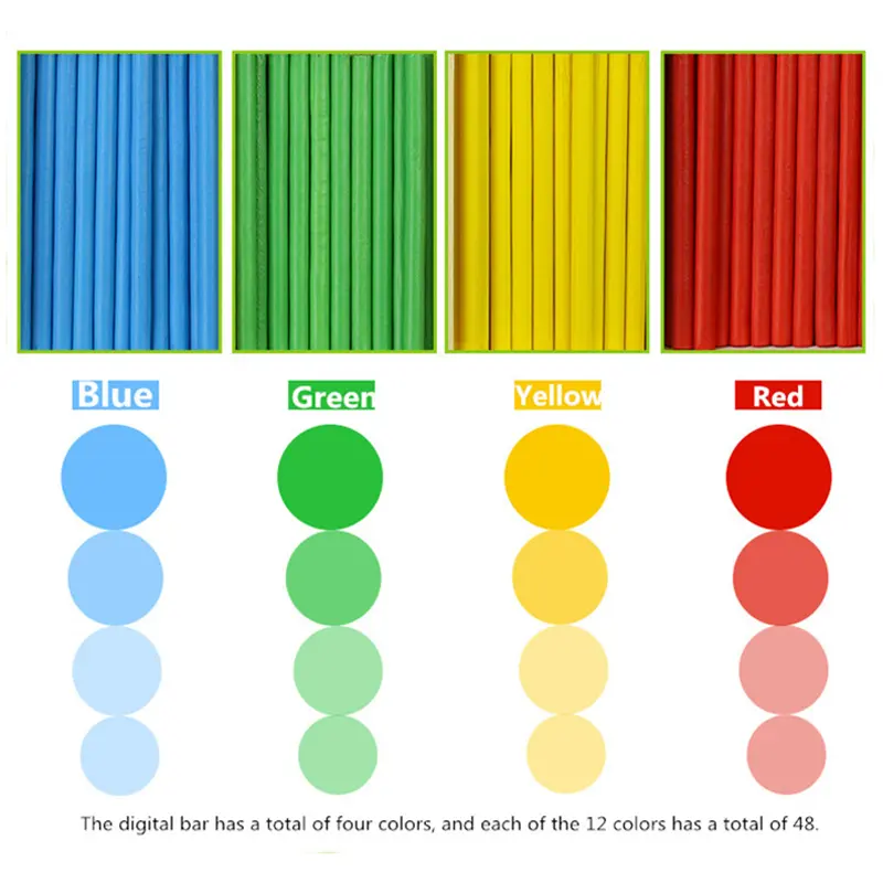 Children Wooden Digital Counting Stick Toy Math Puzzle Toys Counting Montessori Early Learning Toddlers Intelligence Develop Kid