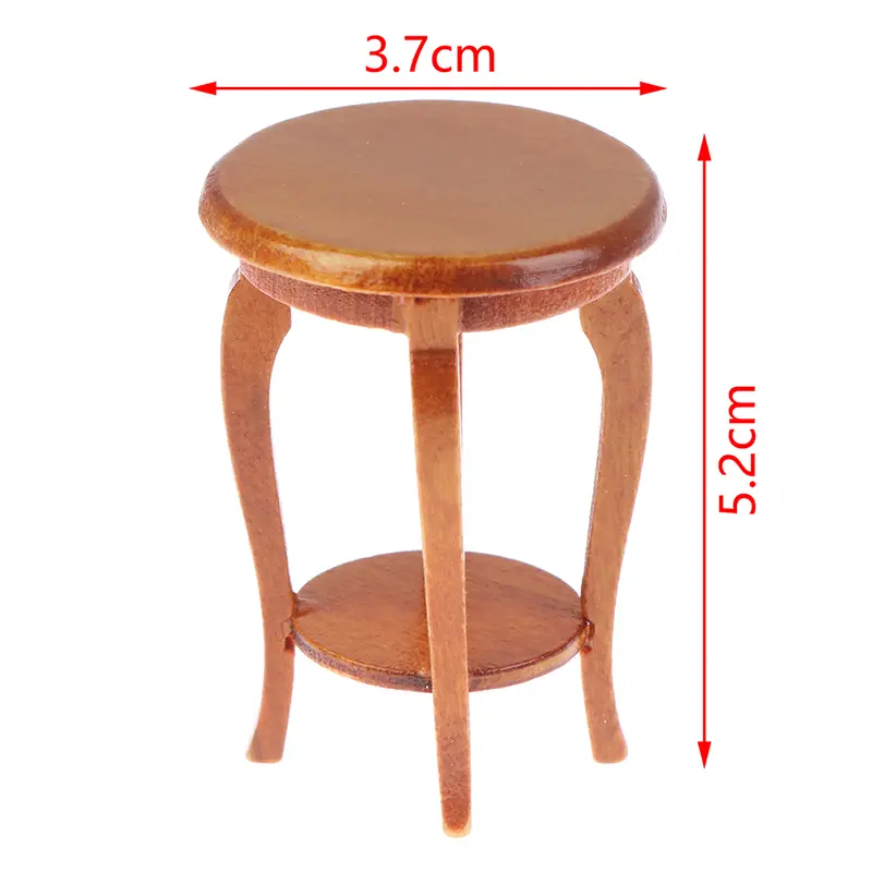 1Pcs 1/12 Simulation Wooden Stool Living Room Toy Doll House Accessories Mini Dollhouse Furniture Miniature Kids Toy