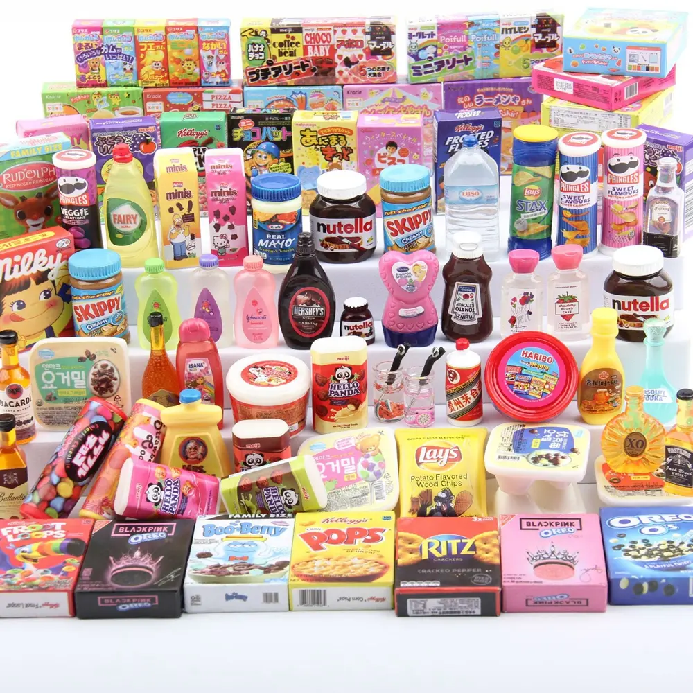 1/12 Or 1/6 Dollhouse Miniature Supermarket  Daily Necessities Snacks Cookies Chocolate Sauce Jam For Blyth Doll Accessories Toy