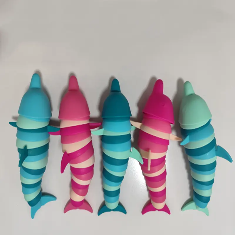 Colorful Slug lobsterToy Articulated Flexible 3D Slug Fidget Toy All Ages Relief Anti-Anxiety Sensory Toys for Children