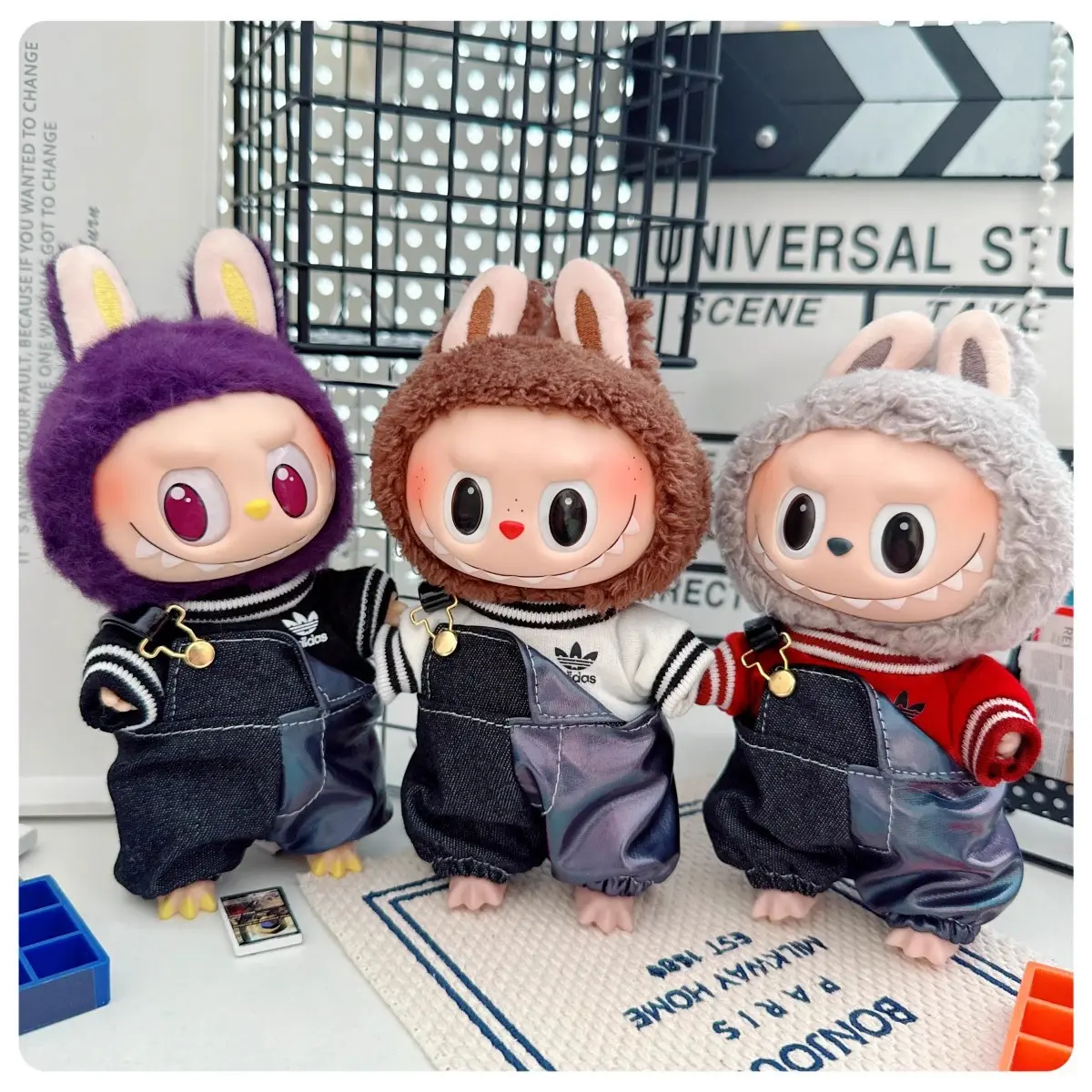 new15/17cm Labubu V1 V2 Doll Clothing Fashion Hoodie and Pants Set Korean Idol Trendy DIY Doll Clothing Accessories Toy Gift adi
