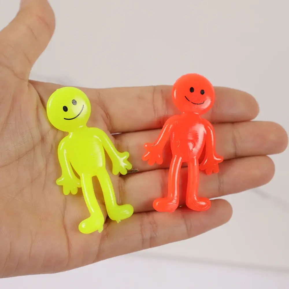 5PC Fun Sticky Stretching Smiling Face Little Man Pinch Toy Kids Birthday Party Favor Christmas Carnival Adult Gift