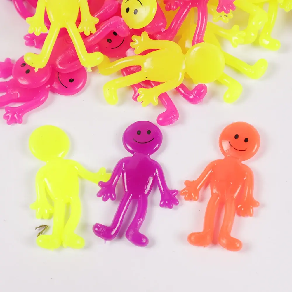 5PC Fun Sticky Stretching Smiling Face Little Man Pinch Toy Kids Birthday Party Favor Christmas Carnival Adult Gift