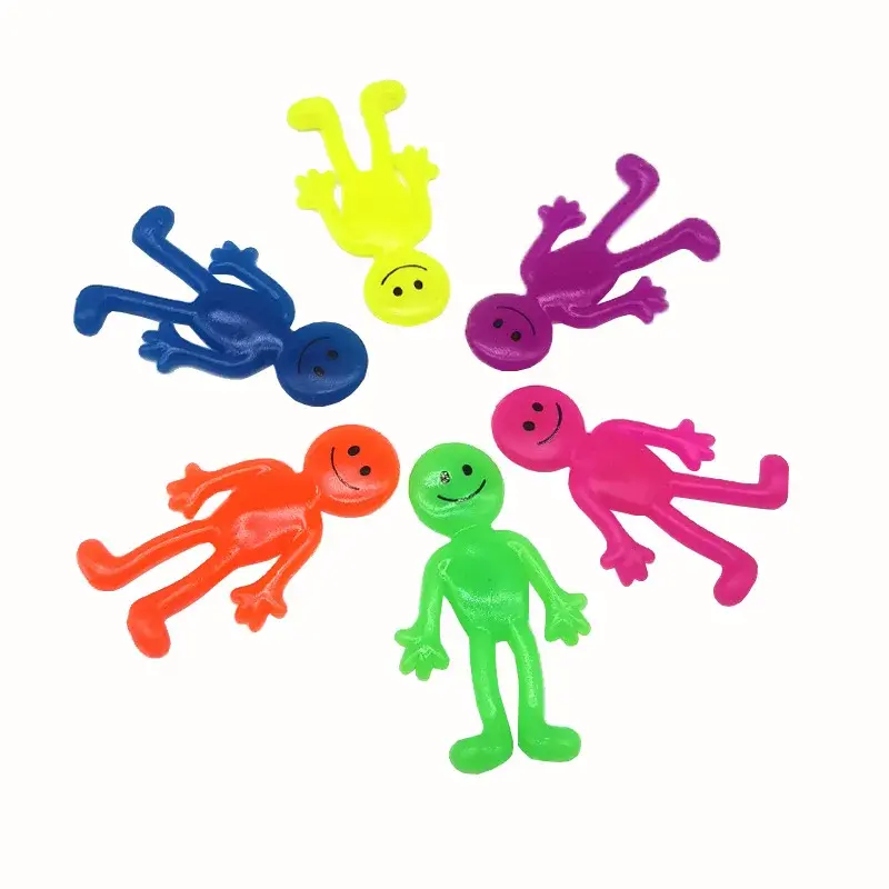 5PC Fun Sticky Stretching Smiling Face Little Man Pinch Toy Kids Birthday Party Favor Christmas Carnival Adult Gift