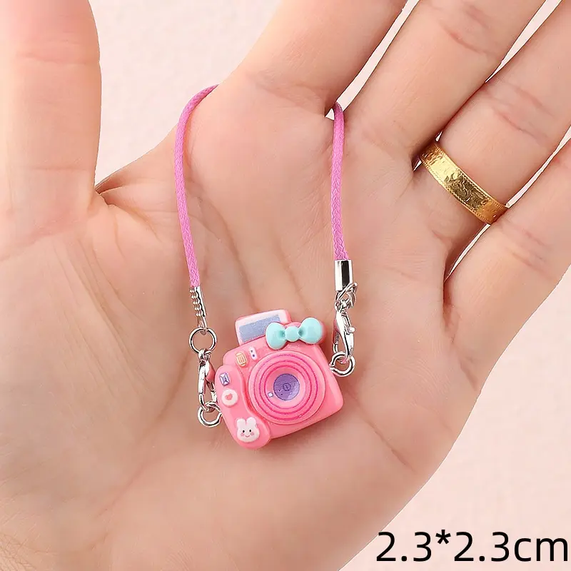 1/6pcs Mini DIY Camera Dress Up Plush Toy for Labubu 17cm Doll Accessories Dollhouse Hanging Neck Accessories Dollhouse Pendant