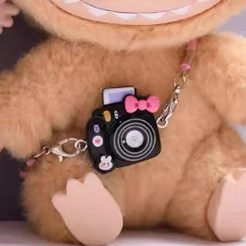 1/6pcs Mini DIY Camera Dress Up Plush Toy for Labubu 17cm Doll Accessories Dollhouse Hanging Neck Accessories Dollhouse Pendant